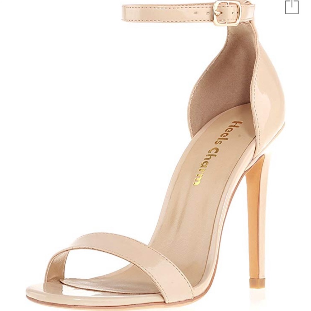 Nude strappy high heels